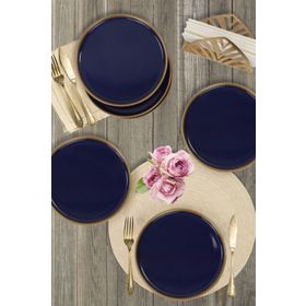 Keramika Kobalt Gold File Nordic 22 cm 6 Adet Pasta Tabağı Seti