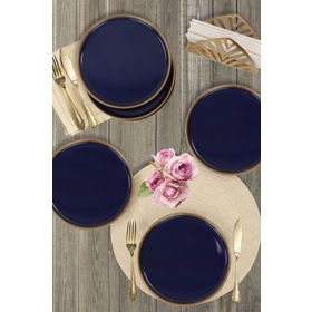 Keramika Kobalt Gold File Nordic 22 cm 6 Adet Pasta Tabağı Seti