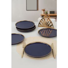 Keramika Kobalt Gold File Nordic 22 cm 6 Adet Pasta Tabağı Seti