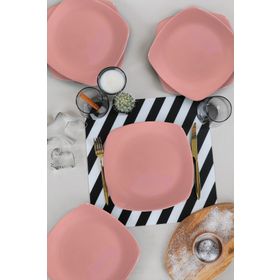 Keramika Köşem Pembe 27 cm 6 Adet Servis Tabağı