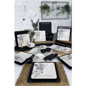 Keramika Lotus Kare 23 Parça 6 Kişilik Kahvaltı Takımı