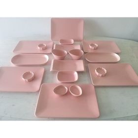 Keramika Mat Açık Pembe 20 Parça Kahvaltı Takımı