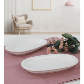Keramika Mat Beyaz 2 Adet 19 cm Hitit Kayık Tabak