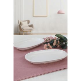 Keramika Mat Beyaz 2 Adet 19 cm Hitit Kayık Tabak