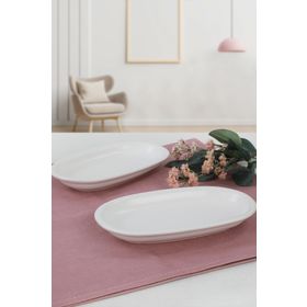 Keramika Mat Beyaz 2 Adet 19 cm Hitit Kayık Tabak