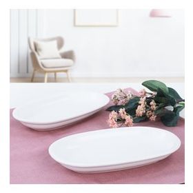 Keramika Mat Beyaz 2 Adet 19 cm Hitit Kayık Tabak