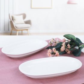 Keramika Mat Beyaz 2 Adet 19 cm Hitit Kayık Tabak