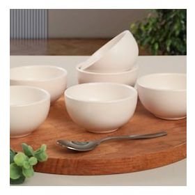 Keramika Mat Beyaz 8 cm 6 Adet Çerezlik / Sosluk