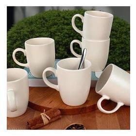 Keramika Mat Beyaz Bulut 9 cm 6'lı Kupa