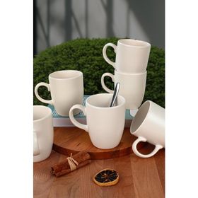Keramika Mat Beyaz Bulut 9 cm 6'lı Kupa