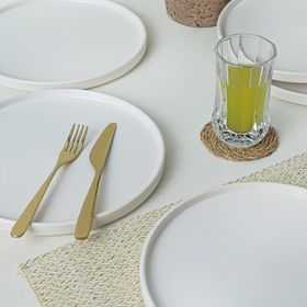 Keramika Mat Beyaz Stackable Servis Tabağı