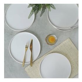 Keramika Mat Beyaz Stackable Servis Tabağı