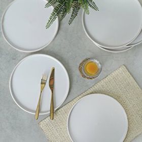Keramika Mat Beyaz Stackable Servis Tabağı