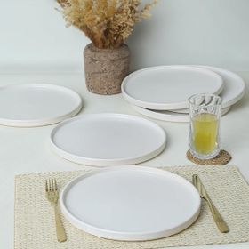 Keramika Mat Beyaz Stackable Servis Tabağı