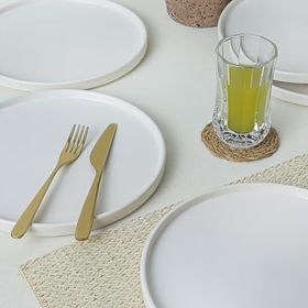 Keramika Mat Beyaz Stackable Servis Tabağı
