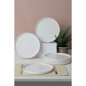 Keramika Mat Beyaz Stackable Servis Tabağı