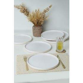 Keramika Mat Beyaz Stackable Servis Tabağı