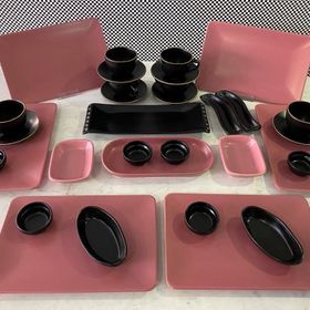 Keramika Mat Gül Kurusu Siyah 32 Parça Kahvaltı Takımı