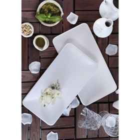 Keramika Mat Kırık Beyaz Siera 33 cm 2 Adet Kayık Tabak