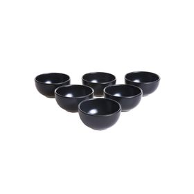 Keramika Mat Siyah 6 Adet 8 cm Çerezlik/Sosluk