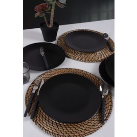 Keramika Mat Siyah Ege Servis Tabağı