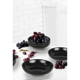 Keramika Mat Siyah Halka 6 Adet 13 cm Sosluk Çerezlik