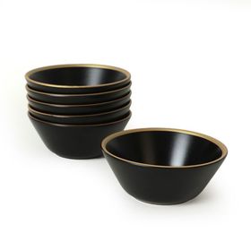 Keramika Mat Siyah Hitit 14 cm 6 Adet Çorba Kasesi
