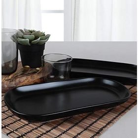 Keramika Mat Siyah Noyan 30 cm Kayık Tabağı