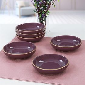 Keramika Mor Halka 13 cm 6 Adet Çerezlik Sosluk