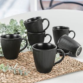 Keramika Myra Mat Siyah 10 cm 6 Adet Kupa