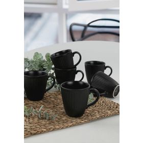 Keramika Myra Mat Siyah 10 cm 6 Adet Kupa