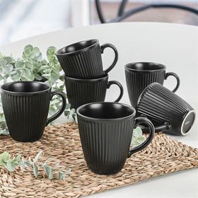 Keramika Myra Mat Siyah 10 cm 6 Adet Kupa