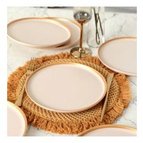 Keramika Nordic Gold Mat Krem 22 cm 6 Adet Pasta Tabağı