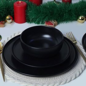 Keramika Nordic Mat Siyah 18 Parça 6 Kişilik Yemek Takımı