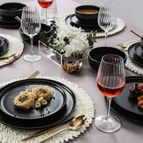 Keramika Nordic Mat Siyah 18 Parça 6 Kişilik Yemek Takımı