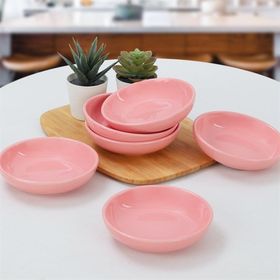 Keramika Pembe Halka 13 CM 6 Adet Çerezlik Sosluk