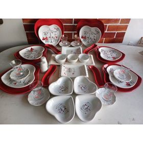 Keramika Peri Masalı Kırmızı 40 Parça Kahvaltı Takımı