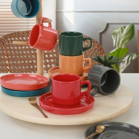 Keramika Rainbow Stackable 12 Parça 6 Kişilik Çay Takımı