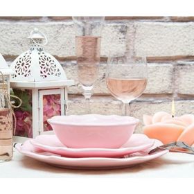 Keramika Romeo 24 Parça Açık Pembe Yemek Takımı