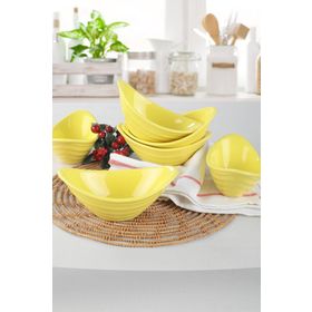 Keramika Sarı Gondol 16 cm 6 Adet Çerezlik Sosluk