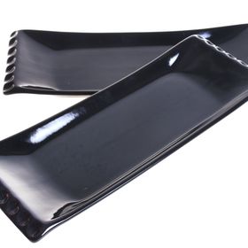 Keramika Selen 2 Parça 33 cm Siyah Kayık Tabak