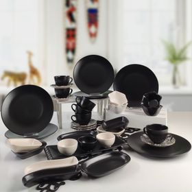 Keramika Siyah Mat 34 Parça 6 Kişilik Kahvaltı Takımı