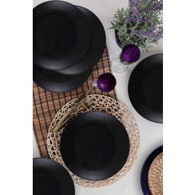 Keramika Siyah Mat Ege 26 cm 6'lı Servis Tabağı