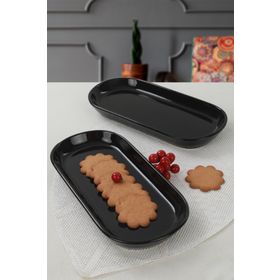 Keramika Siyah Noyan 2 Adet 26 cm Kayık Tabak