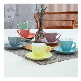Keramika Soft Rainbow Badem 12 Parça 6 Kişilik Çay Fincan Takımı