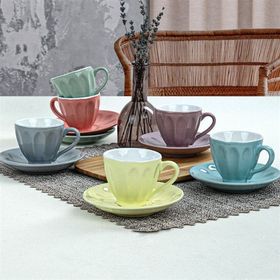 Keramika Soft Rainbow Badem 12 Parça 6 Kişilik Çay Fincan Takımı