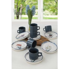 Keramika Stackable 12 Parça 6 Kişilik Çay Takımı