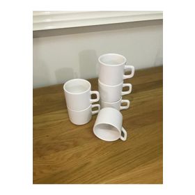 Keramika Stackable 6 Adet Beyaz 8 cm Çay Fincanı