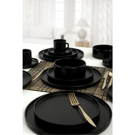 Keramika Stackable Mat Siyah 4 Kişilik 20 Parça Yemek Takımı