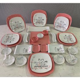 Keramika Tatlı Düş Pembe 35 Parça Kahvaltı Takımı